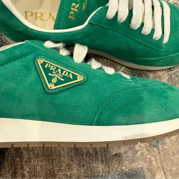 NIB Prada Suede Sneakers in Green - Picture 9 of 10